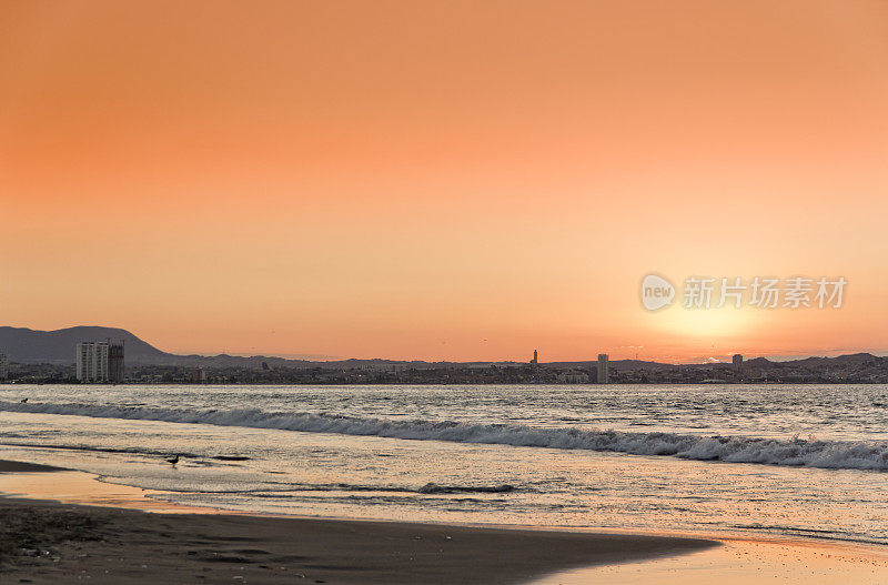 日落在La Serena, Coquimbo, Chile